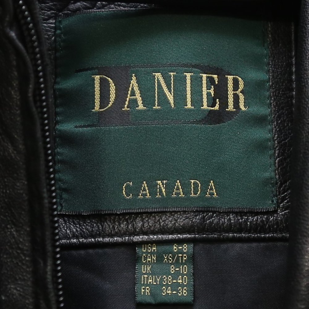 DANIER Reworked Cropped Leather Jacket Raw Hem Size XS - Picture 3 of 5